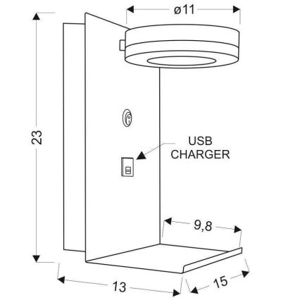 LED Seinavalgusti laadijaga COMPACT LED/4W/230V