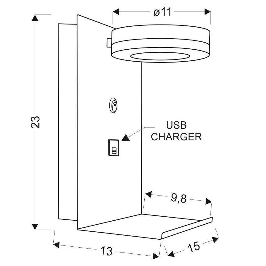 LED Seinavalgusti laadijaga COMPACT LED/4W/230V