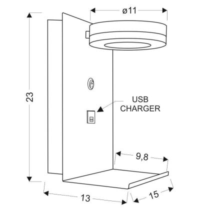 LED Seinavalgusti laadijaga COMPACT LED/4W/230V