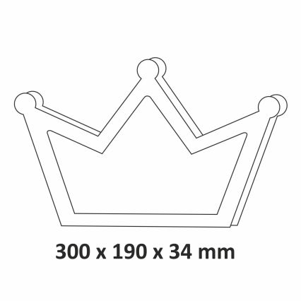 LED Seinavalgusti lastele LED/2xAA roosa kroon