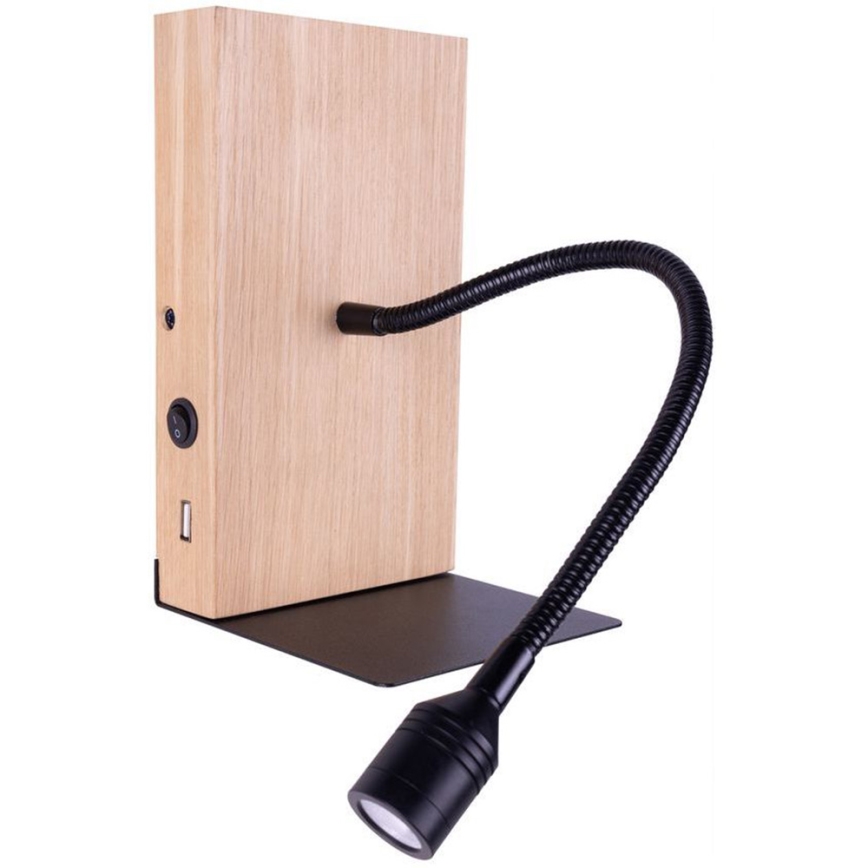 LED Seinavalgusti LECTOR LED/2,5W/230V USB tamm