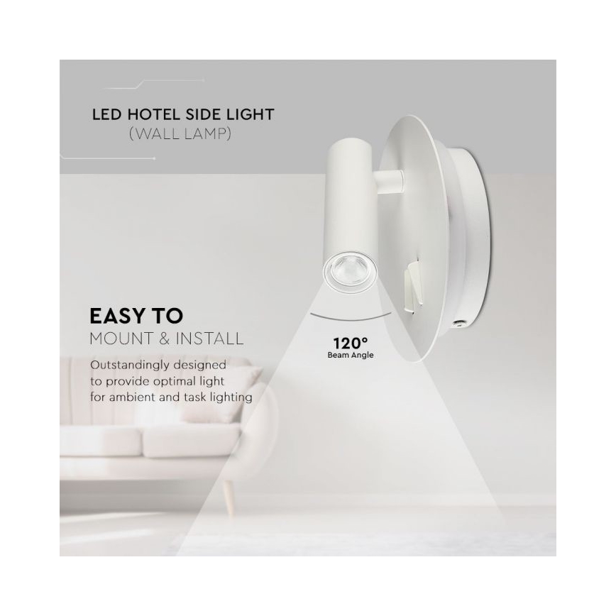 LED Seinavalgusti LED/3W/230V + LED/6W/230V 3000K valge