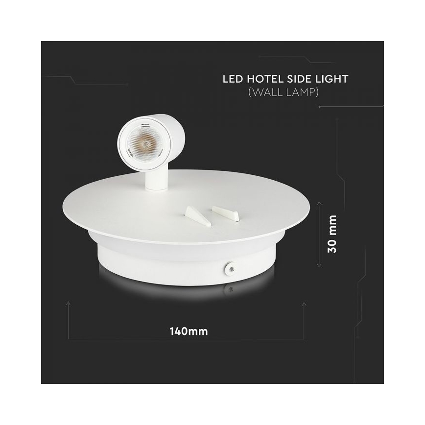 LED Seinavalgusti LED/3W/230V + LED/6W/230V 3000K valge