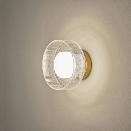 LED Seinavalgusti LED/8W/230V 3000K kuldne/läbipaistev