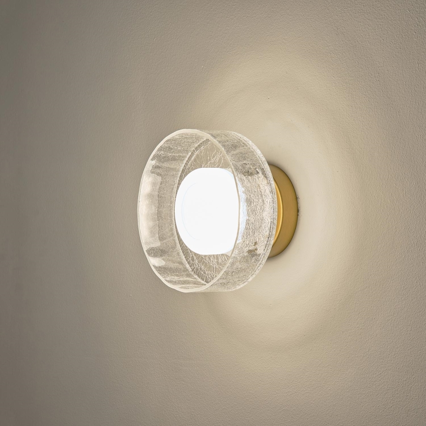 LED Seinavalgusti LED/8W/230V 3000K kuldne/läbipaistev