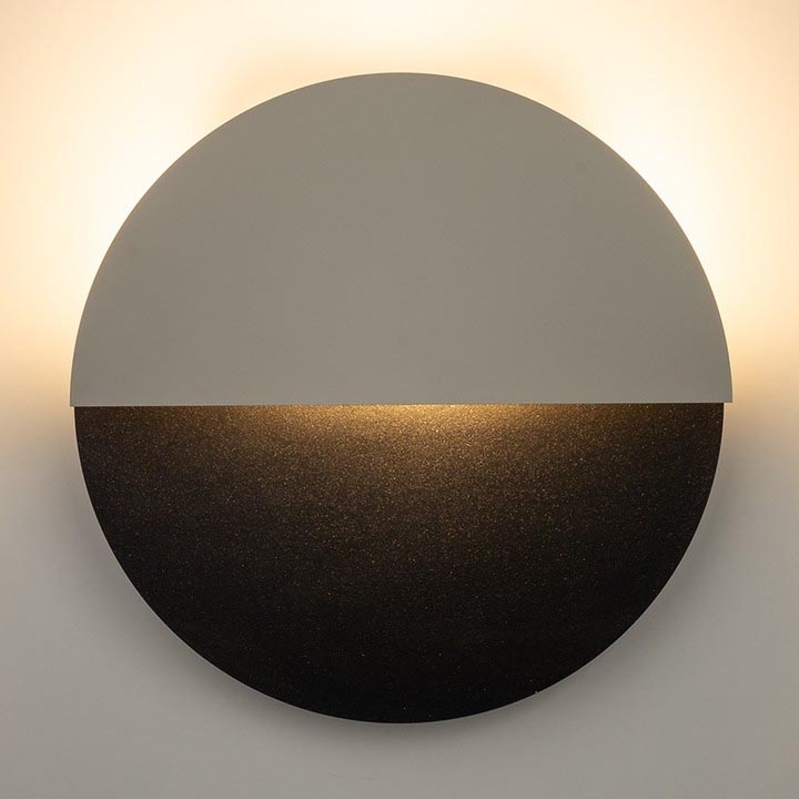 LED Seinavalgusti LUNA LED/7W/230V d. 26 cm must/beež