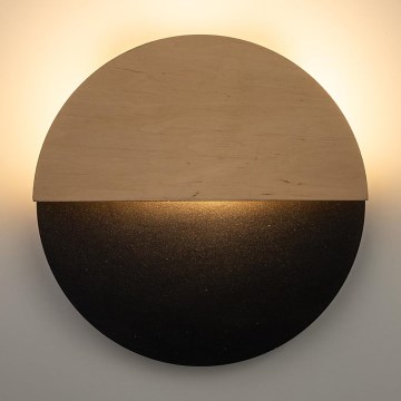 LED Seinavalgusti LUNA LED/7W/230V d. 26 cm must/beež