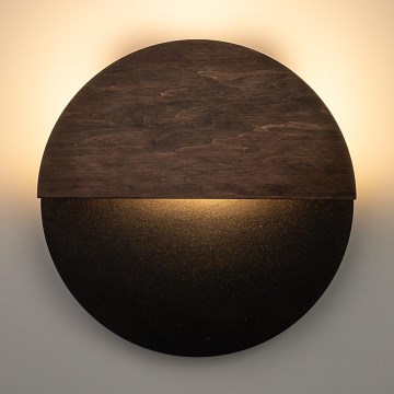 LED Seinavalgusti LUNA LED/7W/230V d. 26 cm must/pruun