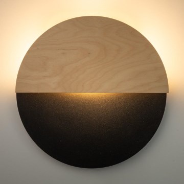 LED Seinavalgusti LUNA LED/7W/230V d. 36 cm must/beež