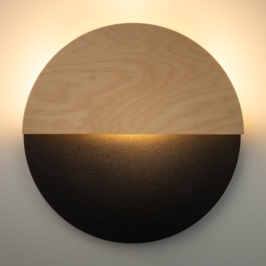 LED Seinavalgusti LUNA LED/7W/230V d. 36 cm must/beež