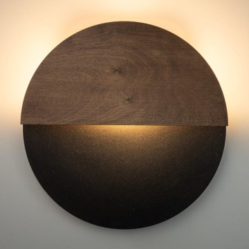 LED Seinavalgusti LUNA LED/7W/230V d. 36 cm must/pruun