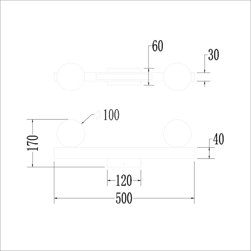 LED Seinavalgusti MAGNET LED/13W/230V + 2xG9/60W 3000/4000K must