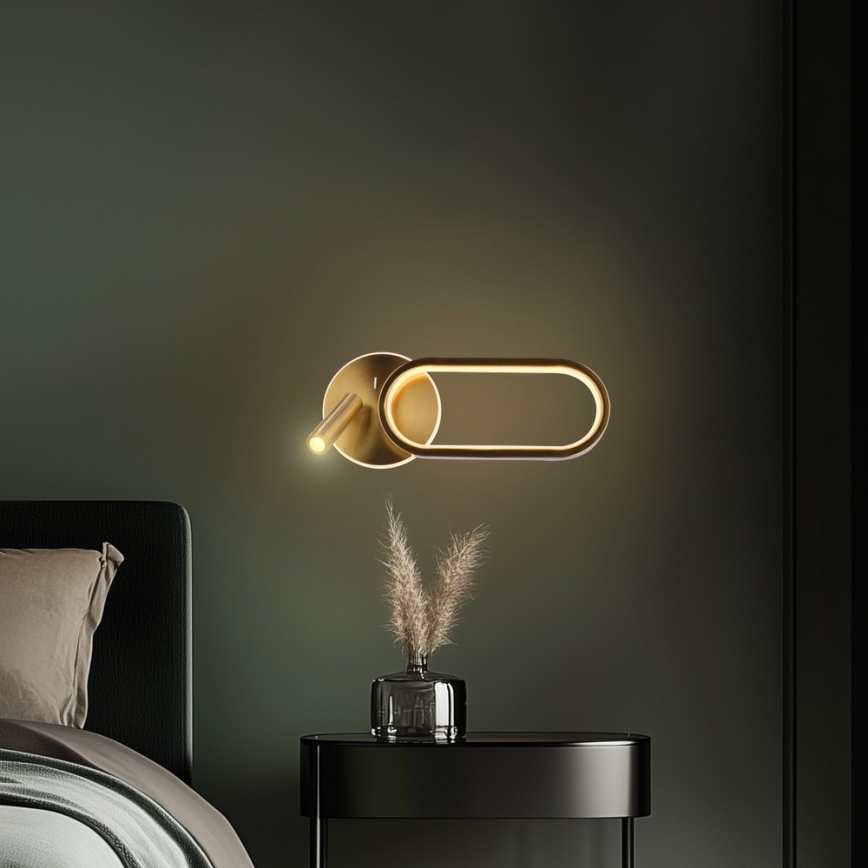 LED Seinavalgusti MONET LED/13W/230V + LED/2W 3000/4000/6000K kuldne