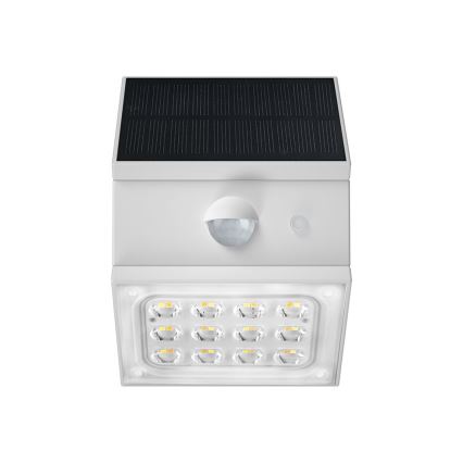 Seinale paigaldatav päikesepaneeliga LED-valgusti anduriga LED/2,5W/3,7V 3000/4000/6000K IP65 1200 mAh valge