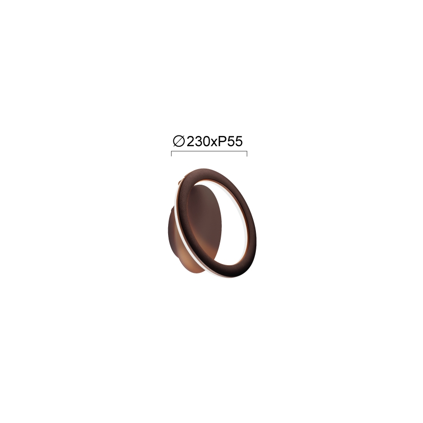 LED-seinavalgusti PALERMO LED/16W/230V pruun