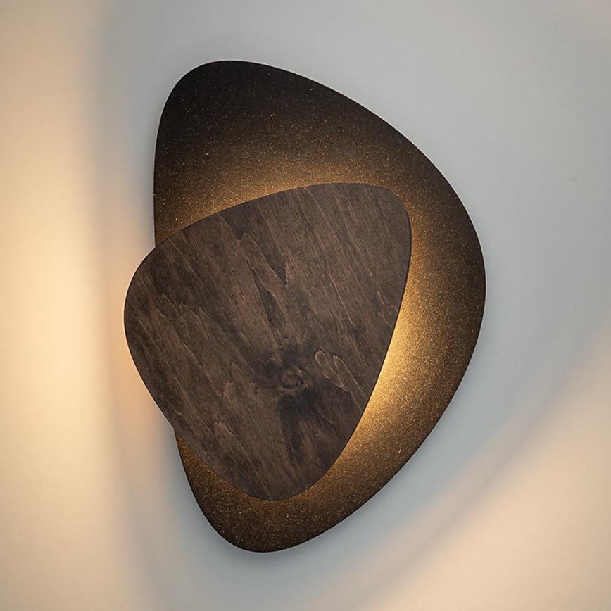 LED Seinavalgusti PEDRA LED/7W/230V must/pruun