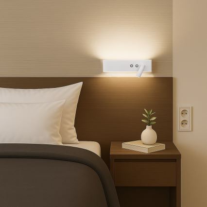 LED-seinavalgusti RESORT, LED 10 W / 230 V + LED 3 W, valge, parempoolne