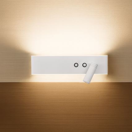LED-seinavalgusti RESORT, LED 10 W / 230 V + LED 3 W, valge, parempoolne