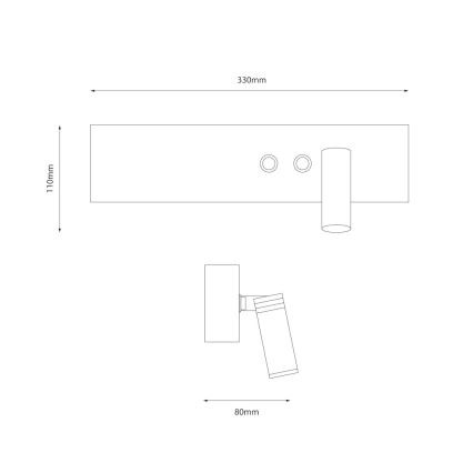 LED-seinavalgusti RESORT, LED 10 W / 230 V + LED 3 W, valge, parempoolne