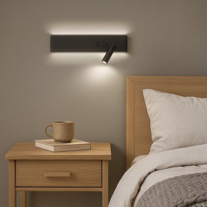 LED seinavalgusti RESORT LED/10W/230V + LED/3W must parempoolne
