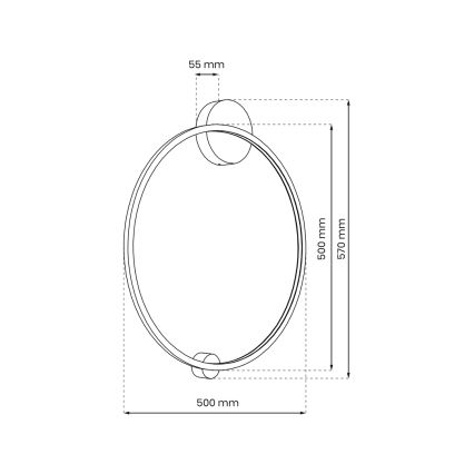 LED Seinavalgusti SATURNO LED/25W/230V d. 50 cm IP44 antratsiit