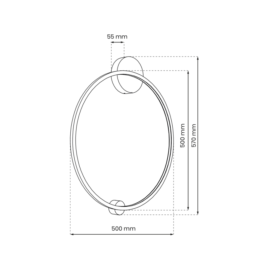 LED Seinavalgusti SATURNO LED/25W/230V d. 50 cm IP44 antratsiit