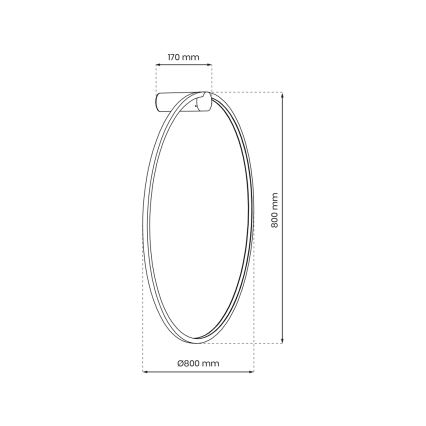 LED Seinavalgusti SATURNO LED/46W/230V d. 80 cm IP44 kuldne