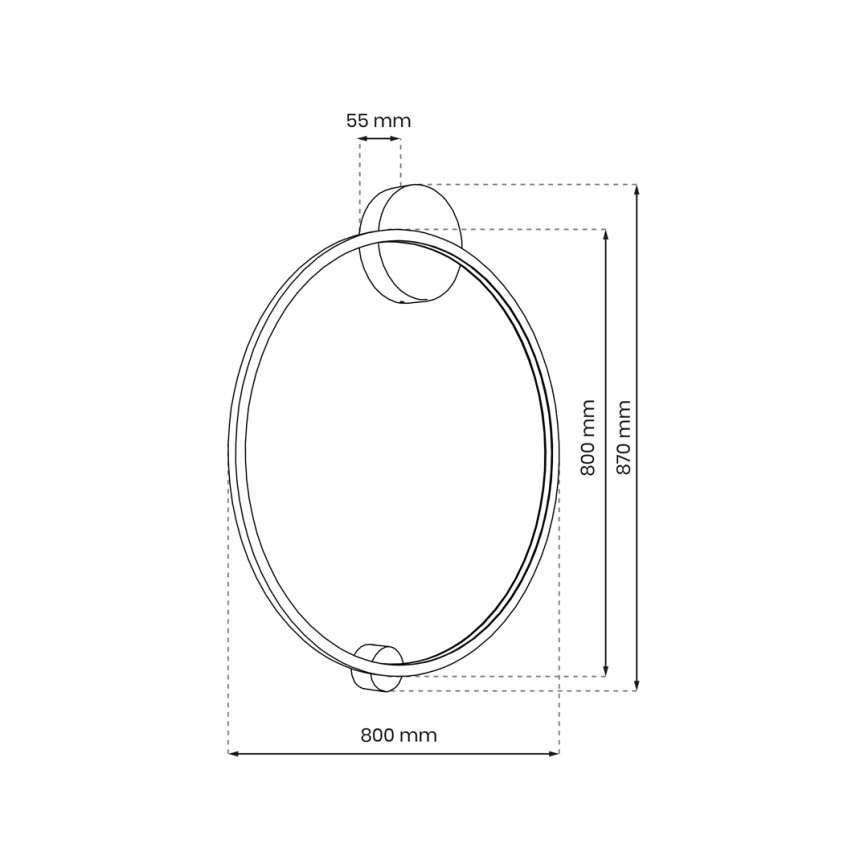 LED Seinavalgusti SATURNO LED/46W/230V d. 80 cm IP44 kuldne