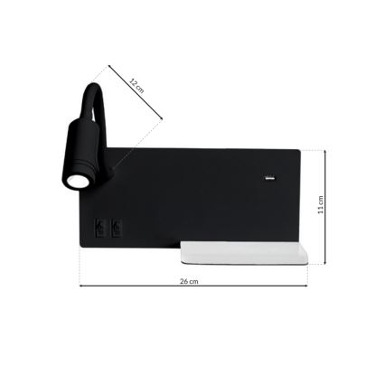 LED-seinavalgusti SHELF LED/4W+LED/5W+LED/2W/230V must