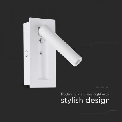 LED seinavalgusti (suunatav spot) LED/2W/230V 3000K valge