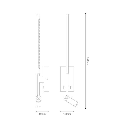LED seinavalgusti TORCH LED/6W/230V + LED/3W must