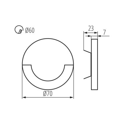 LED-seinavalgusti trepile SOLA LED/0,8W/12V 3000K paigalduskarp on komplektis