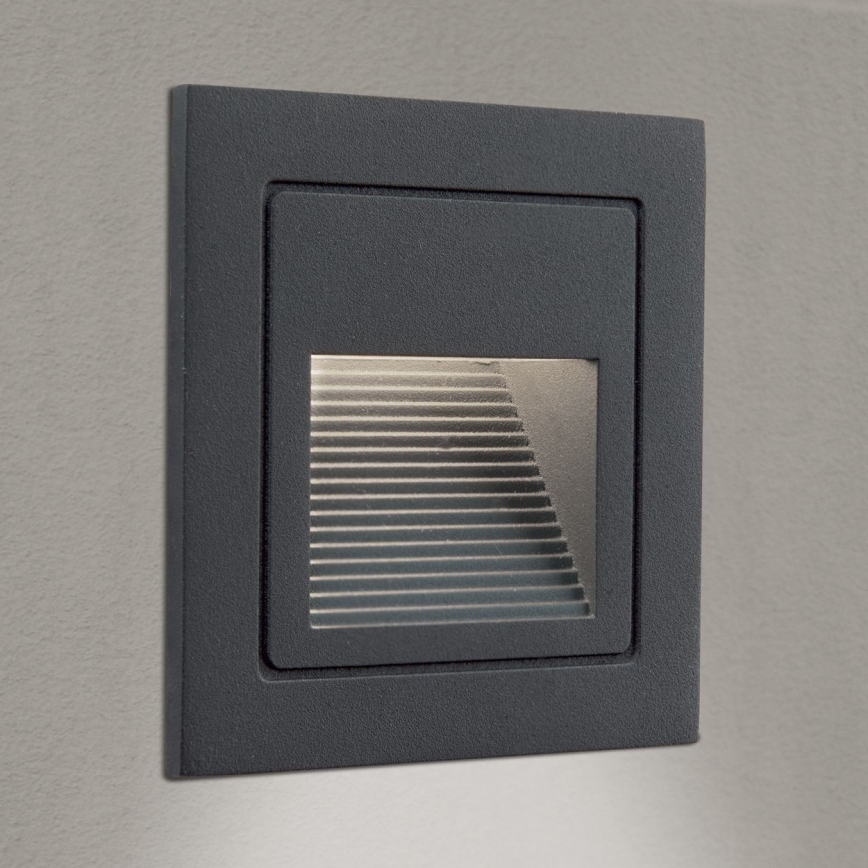 LED Sisseehitatud valgusti LORO LED/2W/230V IP65 antratsiit