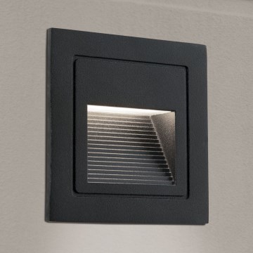 LED Sisseehitatud valgusti LORO LED/2W/230V IP65 must