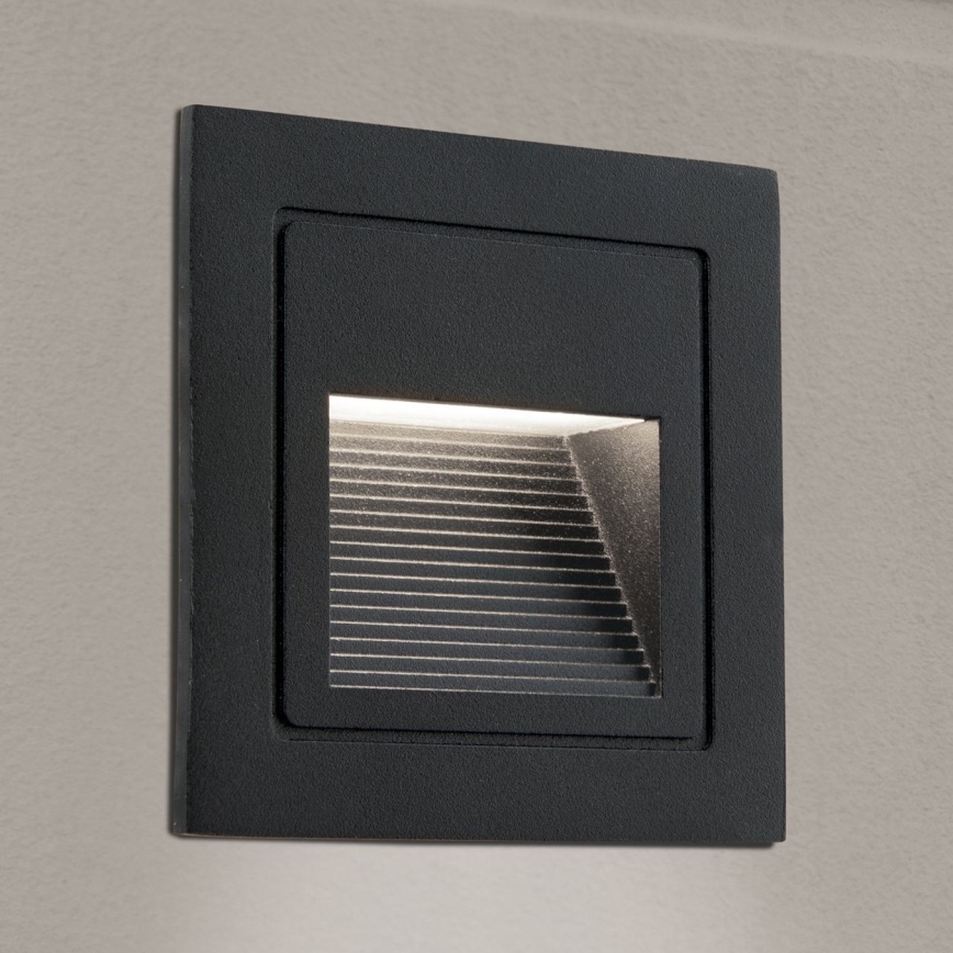 LED Sisseehitatud valgusti LORO LED/2W/230V IP65 must