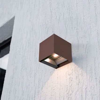 LED päikesepaneeliga seinavalgusti anduriga, 9W/3,7V, 3000/4000/5000K, IP65, 2600 mAh, pruun