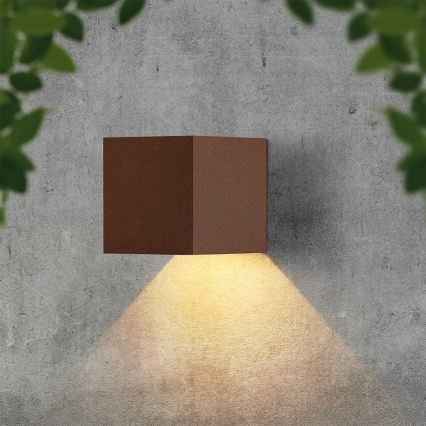LED päikesepaneeliga seinavalgusti anduriga, 9W/3,7V, 3000/4000/5000K, IP65, 2600 mAh, pruun
