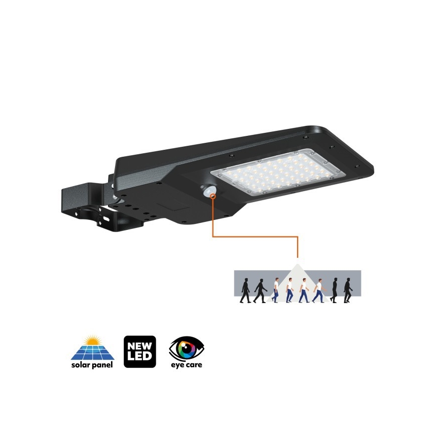 LED päikesepaneeliga tänavavalgusti anduriga STREET LED/20W/7,4V 3000/4000/6000K IP65 5400 mAh