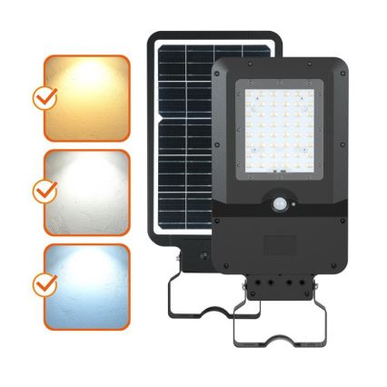 LED päikesepaneeliga tänavavalgusti anduriga STREET LED/20W/7,4V 3000/4000/6000K IP65 5400 mAh