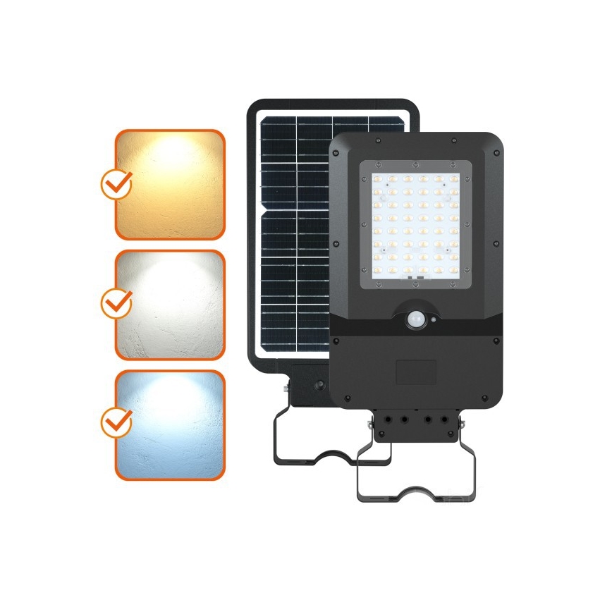 LED päikesepaneeliga tänavavalgusti anduriga STREET LED/20W/7,4V 3000/4000/6000K IP65 5400 mAh