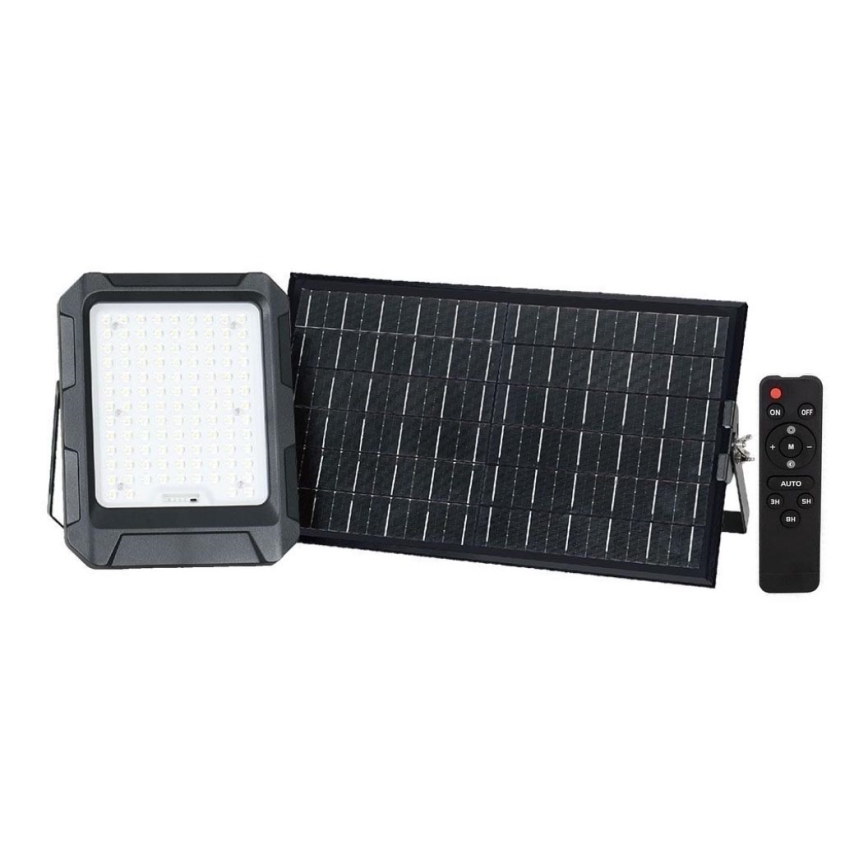 LED Solar prožektor LED/15W/3,7V IP65 4000K must + kaugjuhtimispult