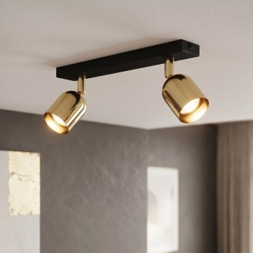 LED spotvalgusti TOP 2xGU10/10W/230V must/kuldne