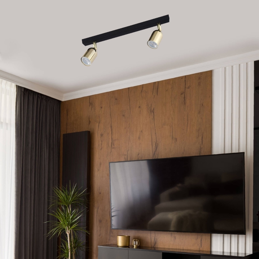 LED spotvalgusti TOP 2xGU10/10W/230V must/kuldne
