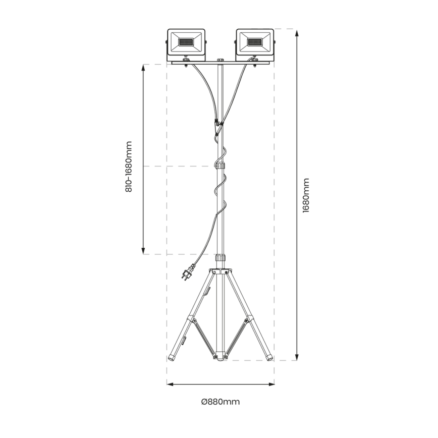 LED Statiiviga prožektor 2xLED/50W/230V 4000K IP44