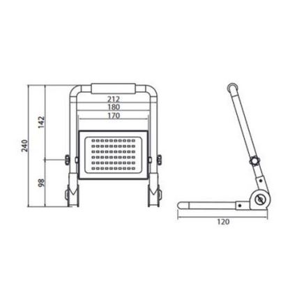 LED Statiiviga prožektor ADVIVE WORK LED/50W/230V IP65