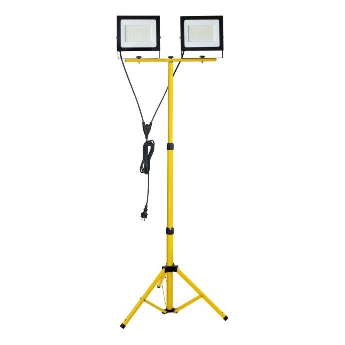 LED Statiiviga prožektor TIGRA 2xLED/100W/230V 4000K IP54 must/kollane