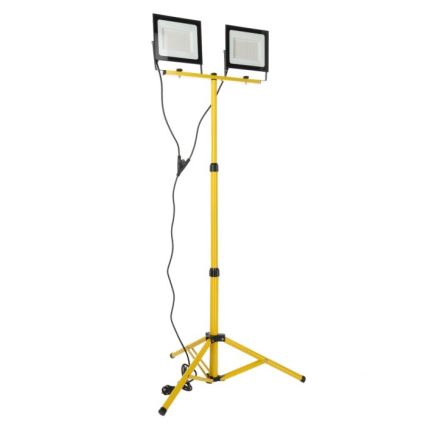 LED Statiiviga prožektor TIGRA 2xLED/100W/230V 4000K IP54 must/kollane