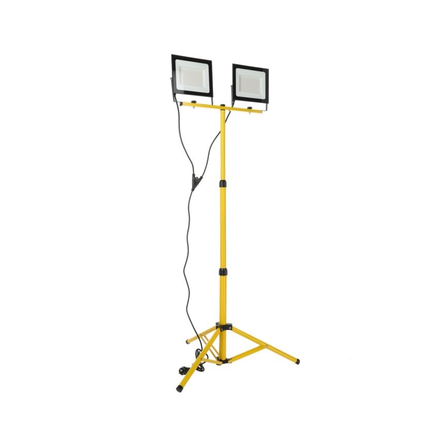 LED Statiiviga prožektor TIGRA 2xLED/100W/230V 4000K IP54 must/kollane