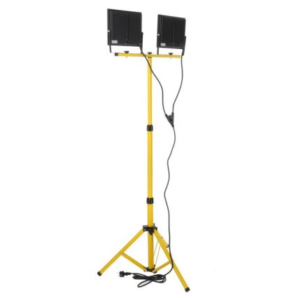 LED Statiiviga prožektor TIGRA 2xLED/100W/230V 4000K IP54 must/kollane