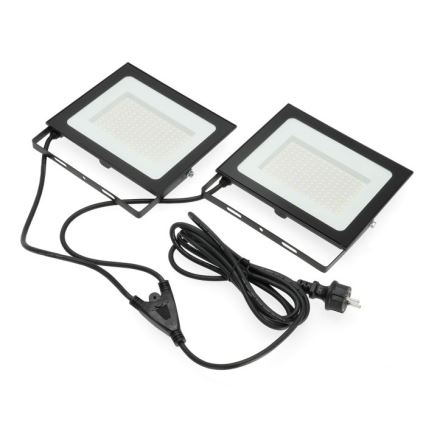 LED Statiiviga prožektor TIGRA 2xLED/100W/230V 4000K IP54 must/kollane